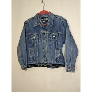 Vintage 90's B.U.M. Equipment Blue Denim Jacket Womens Size Small